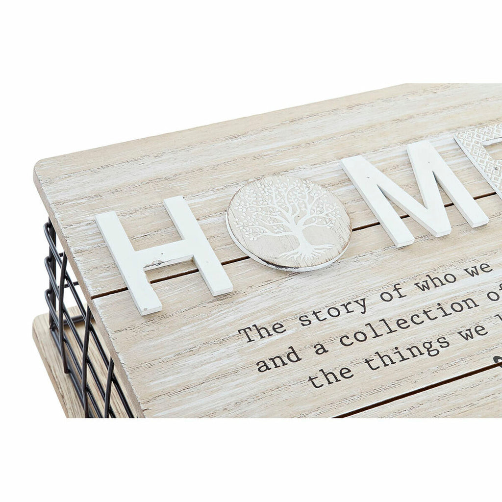 Decorative box DKD Home Decor Black Natural Metal MDF Wood